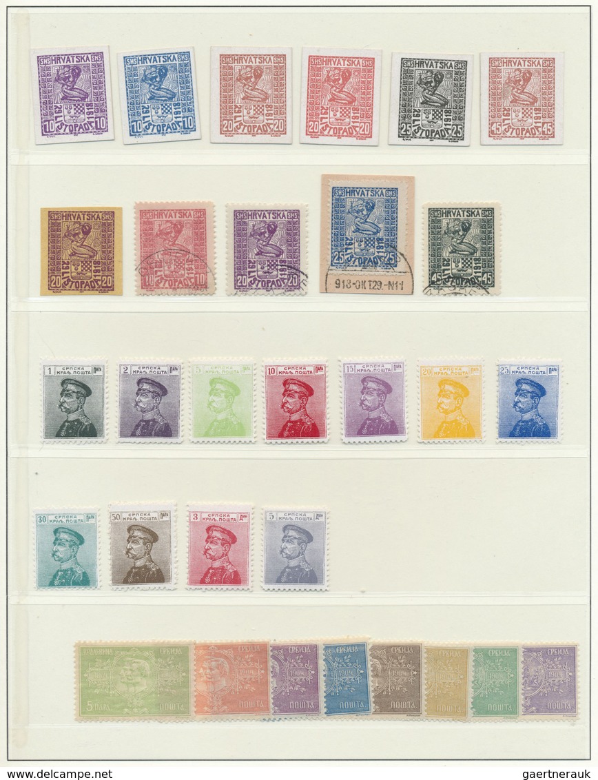 Jugoslawien: 1918/1945, miscellaneous lot in a Lindner binder incl. FORGERIES Italian occupation, an