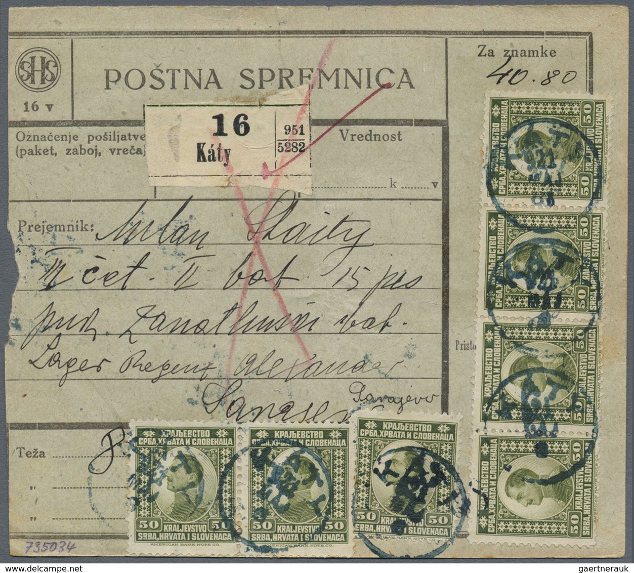 Br/GA Jugoslawien: 1918/1925, Interesting Collection Of Ca. 180 Post Accompany Adresses, Package Cards, Mo - Lettres & Documents