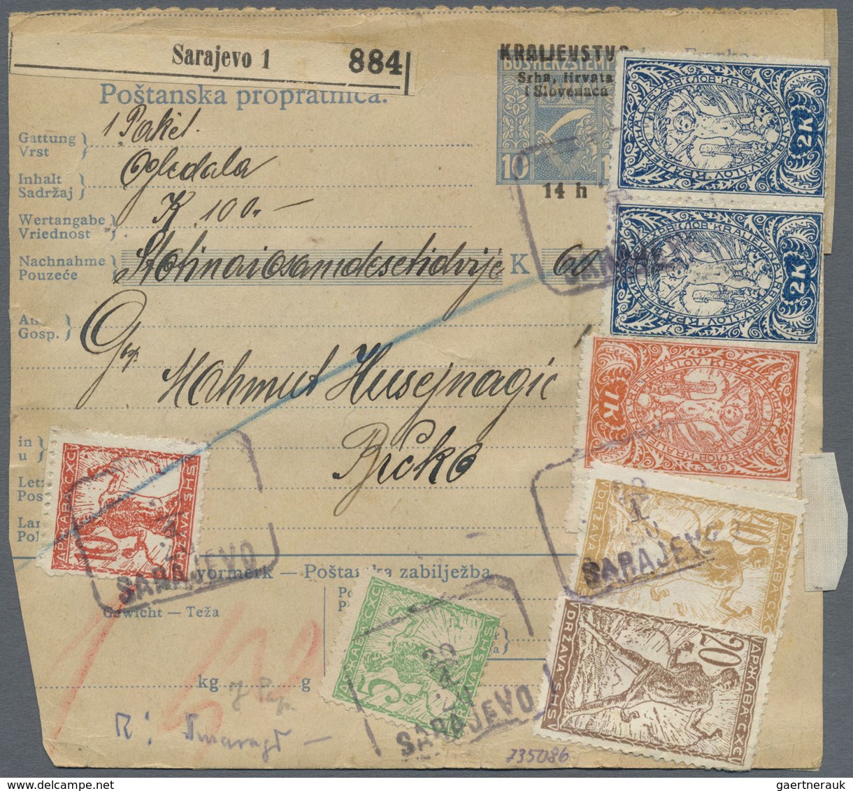 Br/GA Jugoslawien: 1918/1925, Interesting Collection Of Ca. 180 Post Accompany Adresses, Package Cards, Mo - Brieven En Documenten