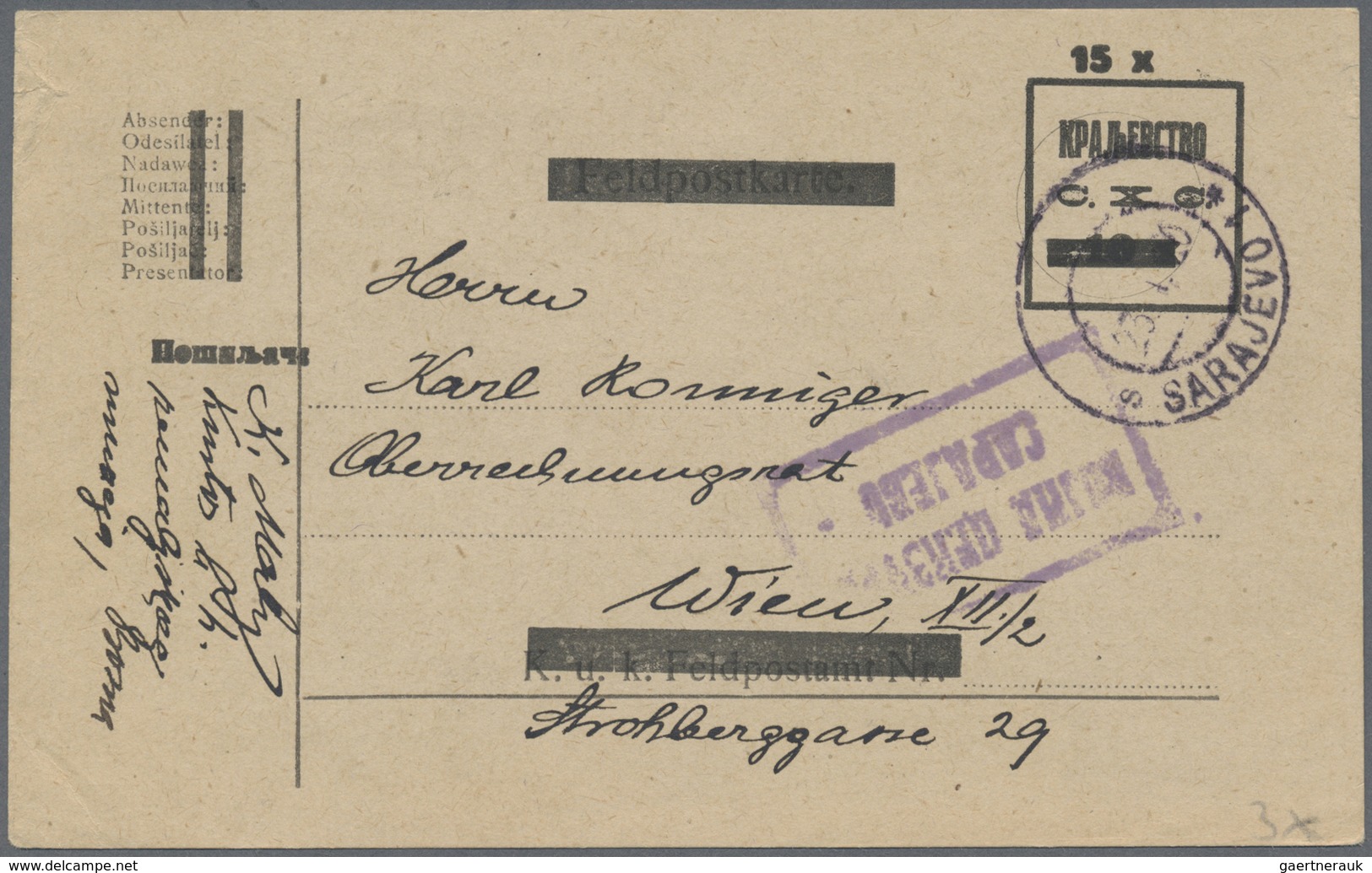 Br/GA/ Jugoslawien: 1918/1922, Partie Von Ca. 60 - 70 Belegen Mit Vielen "Kettensprenger"-Frankaturen, Desw - Lettres & Documents