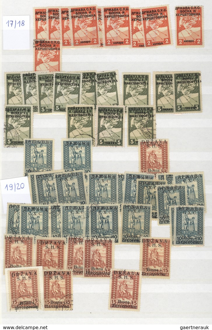 O/**/Brfst/* Jugoslawien: 1918/1919, Specialised Accumulation Of Apprx. 1.050 Stamps, Almost Exclusively Issues F - Brieven En Documenten