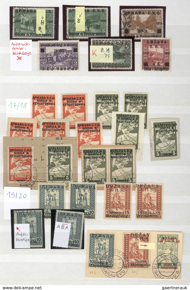 O/**/Brfst/* Jugoslawien: 1918/1919, Specialised Accumulation Of Apprx. 1.050 Stamps, Almost Exclusively Issues F - Brieven En Documenten