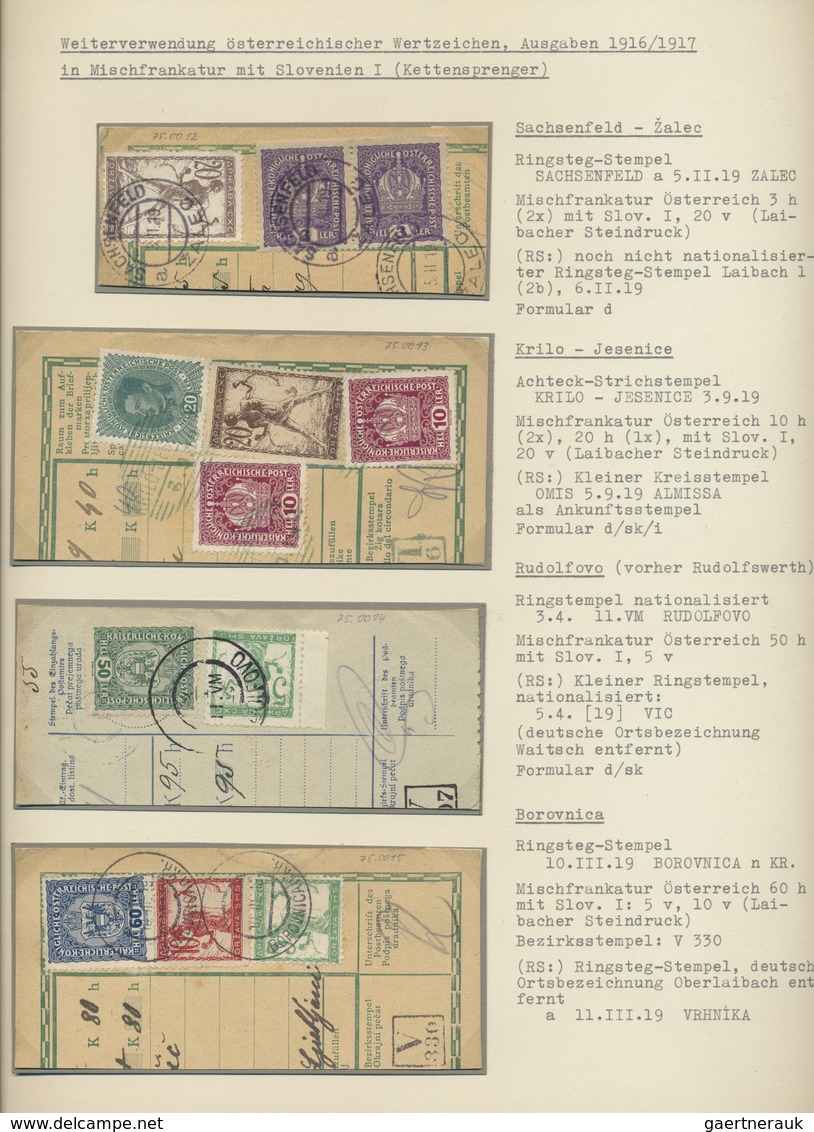 Br/GA Jugoslawien: 1919/1920, Alter Bestand Von Ca. 125 Mischfrankaturen Jugoslawien/Österreich Mit Ketten - Lettres & Documents