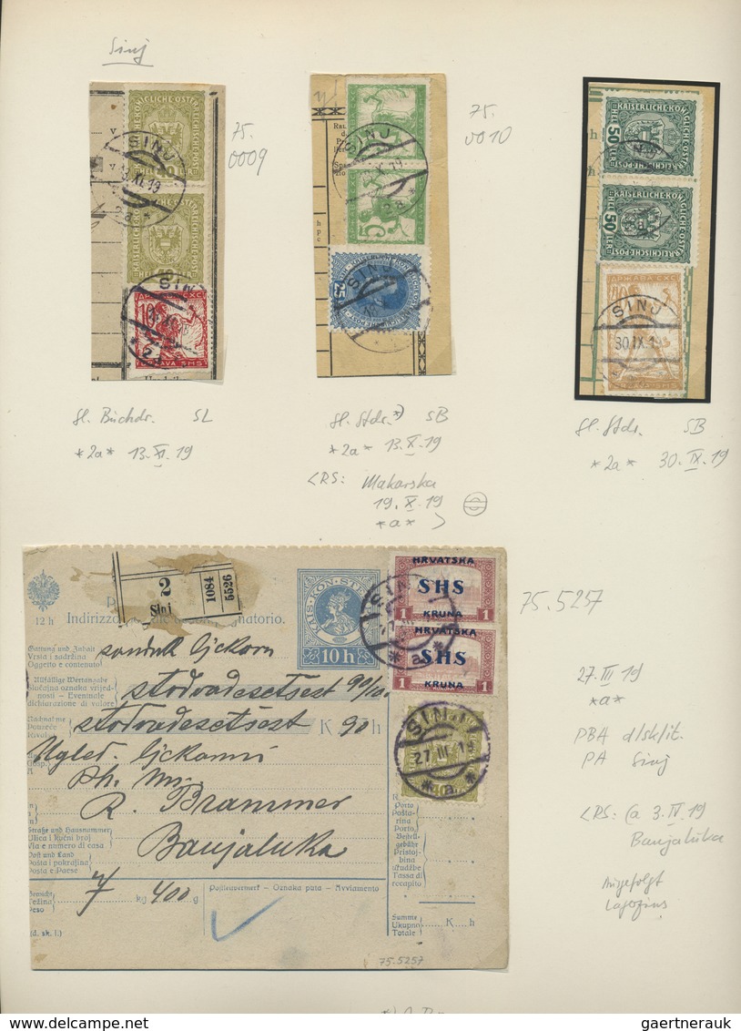 Br/GA Jugoslawien: 1919/1920, Alter Bestand Von Ca. 125 Mischfrankaturen Jugoslawien/Österreich Mit Ketten - Lettres & Documents
