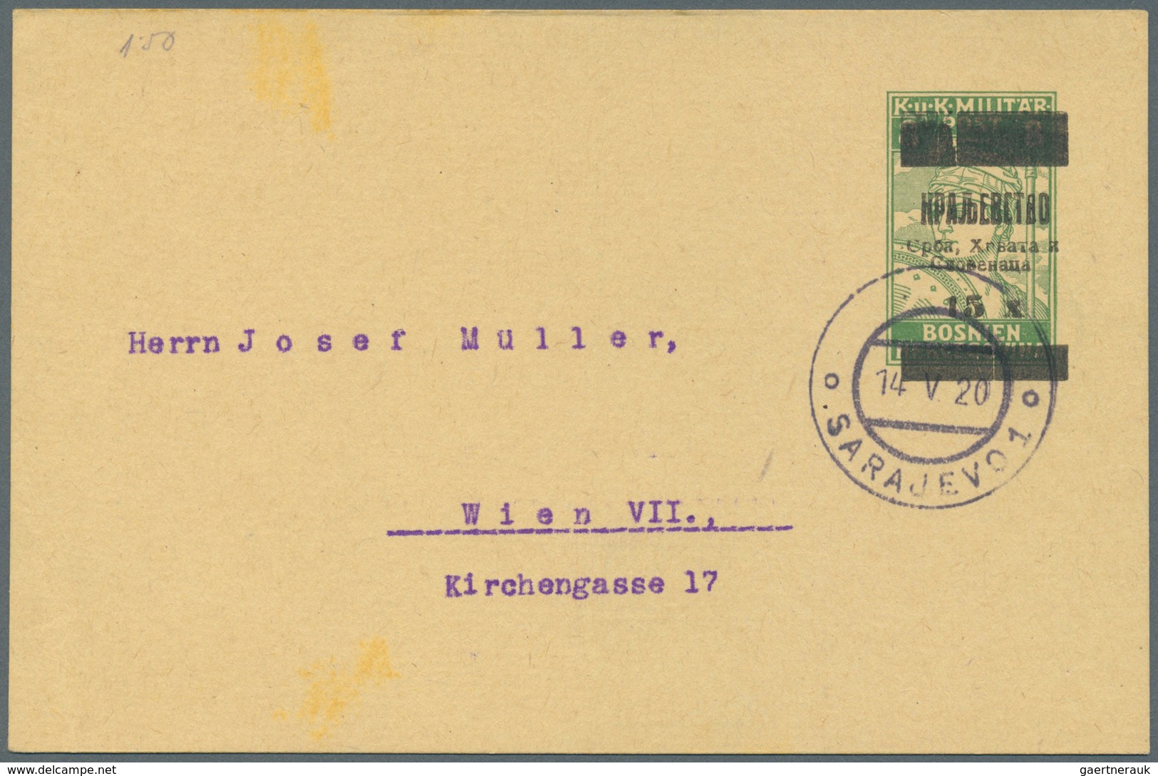 GA Jugoslawien: 1919/1920, Lot Of Ca. 15 Postal Stationery With Interesting Overprints, Incl. Michel-No - Lettres & Documents