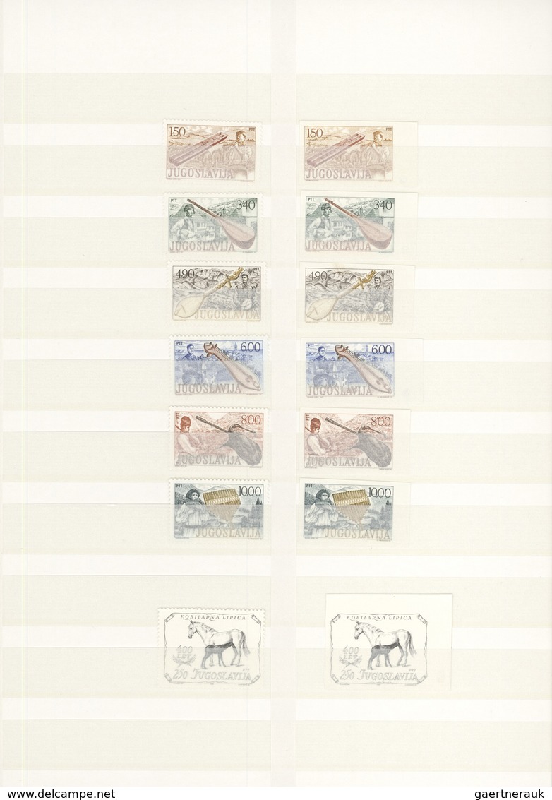 Jugoslawien: 1960s/1980s. Lot Of Great VARIETIES: Imperforates, Missing Colors, Color Varieties, Ess - Lettres & Documents