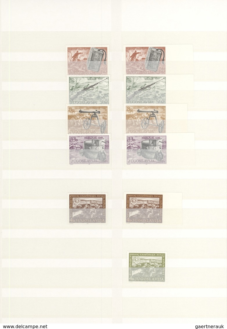 Jugoslawien: 1960s/1980s. Lot of great VARIETIES: imperforates, missing colors, color varieties, ess