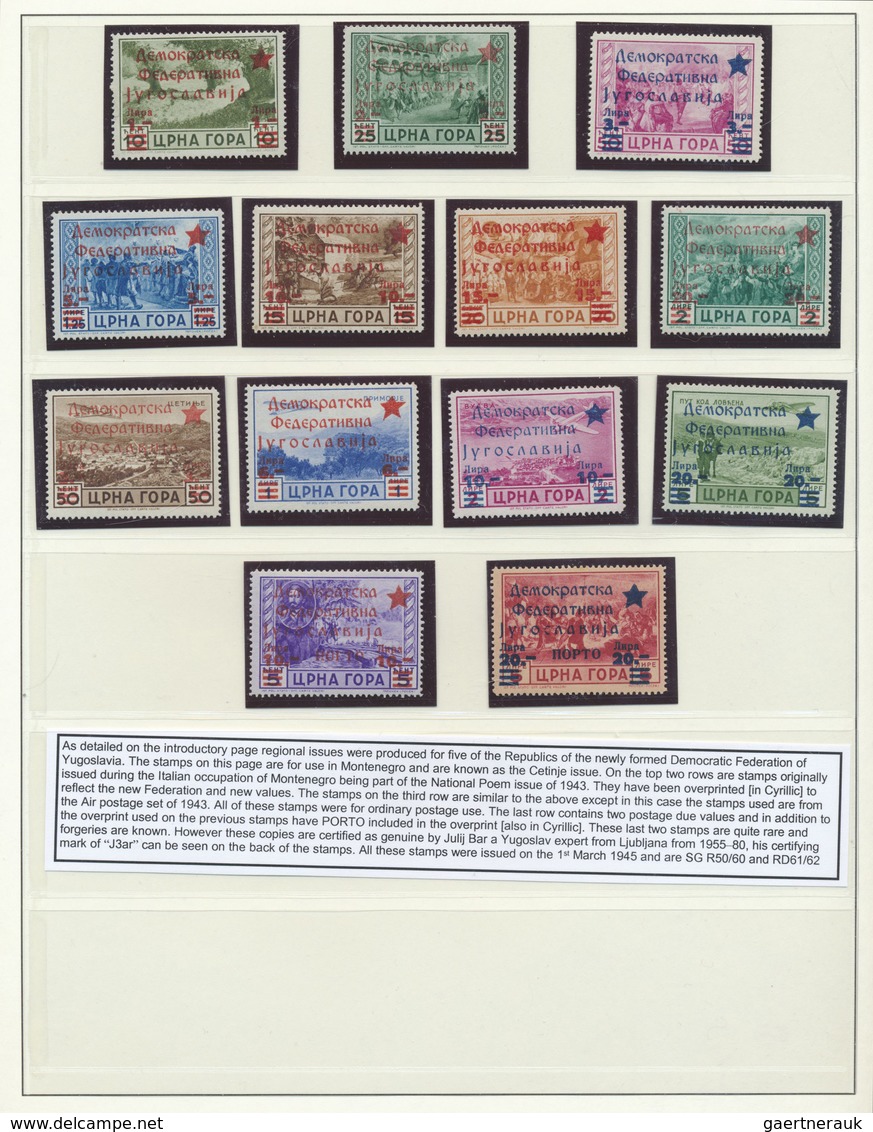 ** Jugoslawien - Volksrepubliken 1945: Montenegro: 1944/1945, Immediate Post War Issues, U/m Collection - Autres & Non Classés