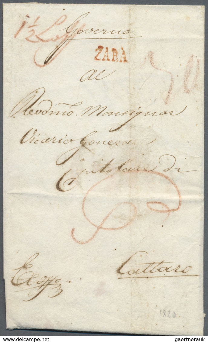 Br Kroatien - Vorphilatelie: ZARA: 1819/1854, Lot Of 8 Folded Letters With One- And Two-liners In Black - Croatie