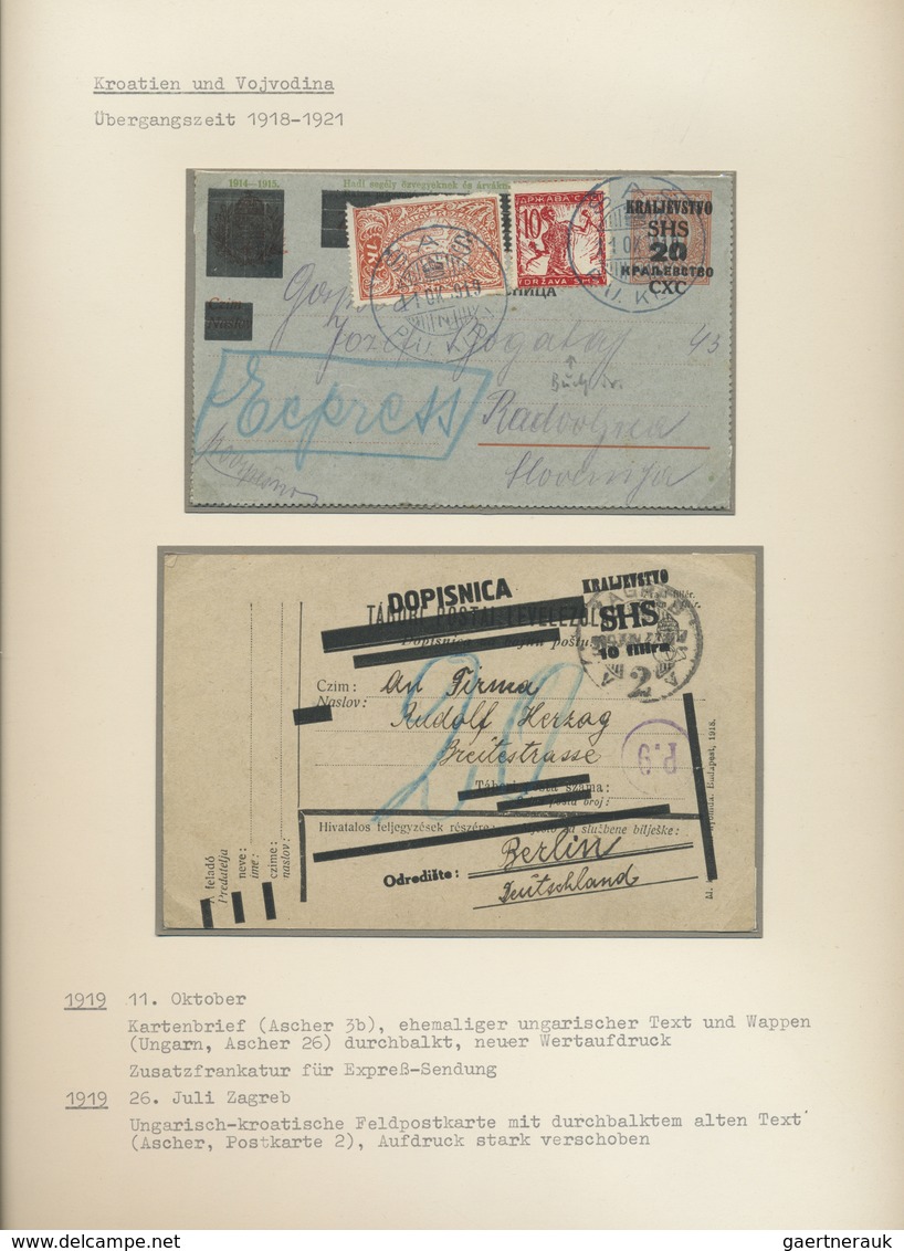 Brfst/Br/GA Kroatien: KROATIEN/JUGOSLAWIEN: 1820/1944, collection from pre-philatelic to the forties with ca. 12