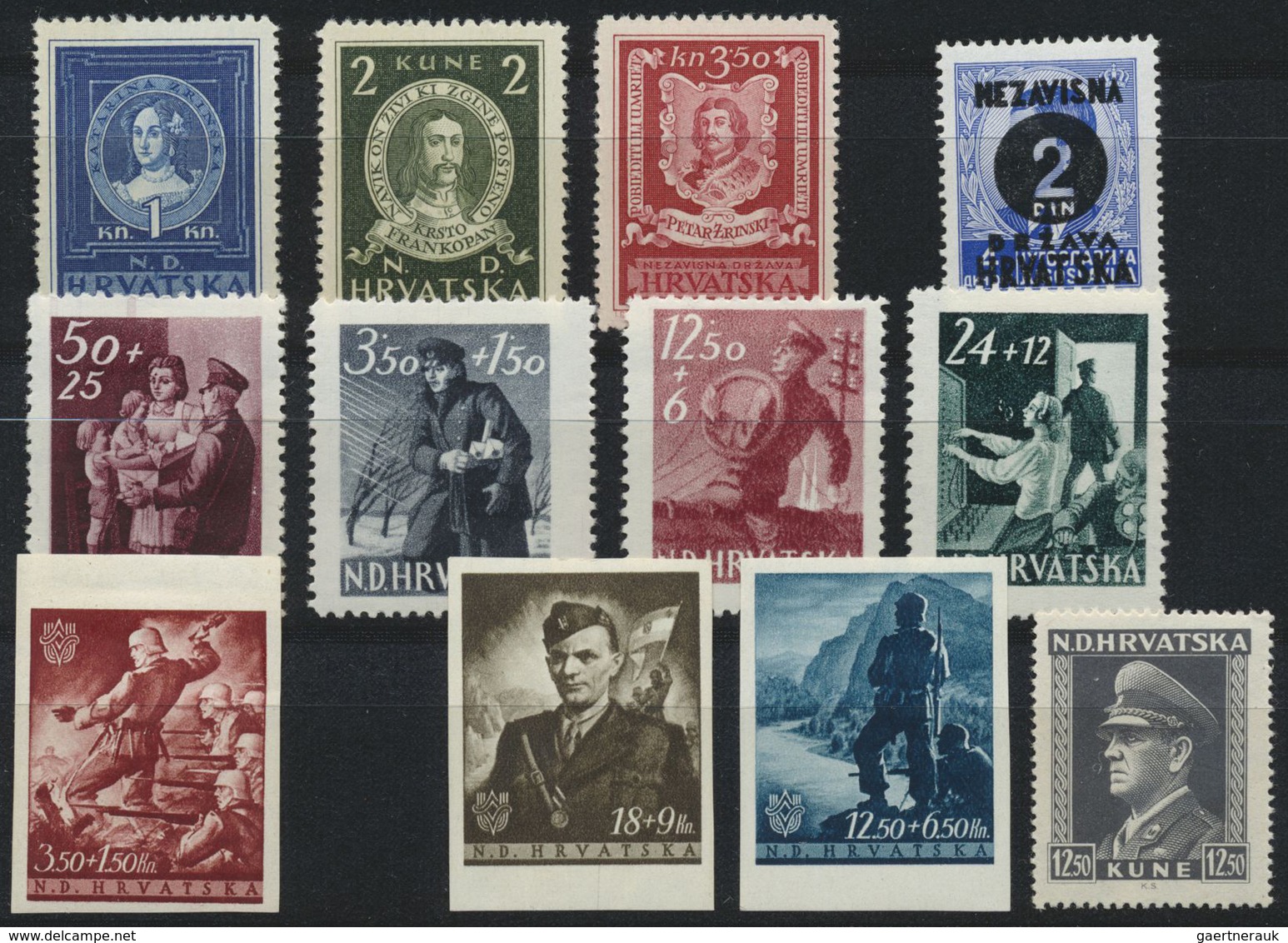 */**/O Kroatien: 1941/1945, except for a few issues complete resp overcomplete collection mint or MNH incl.