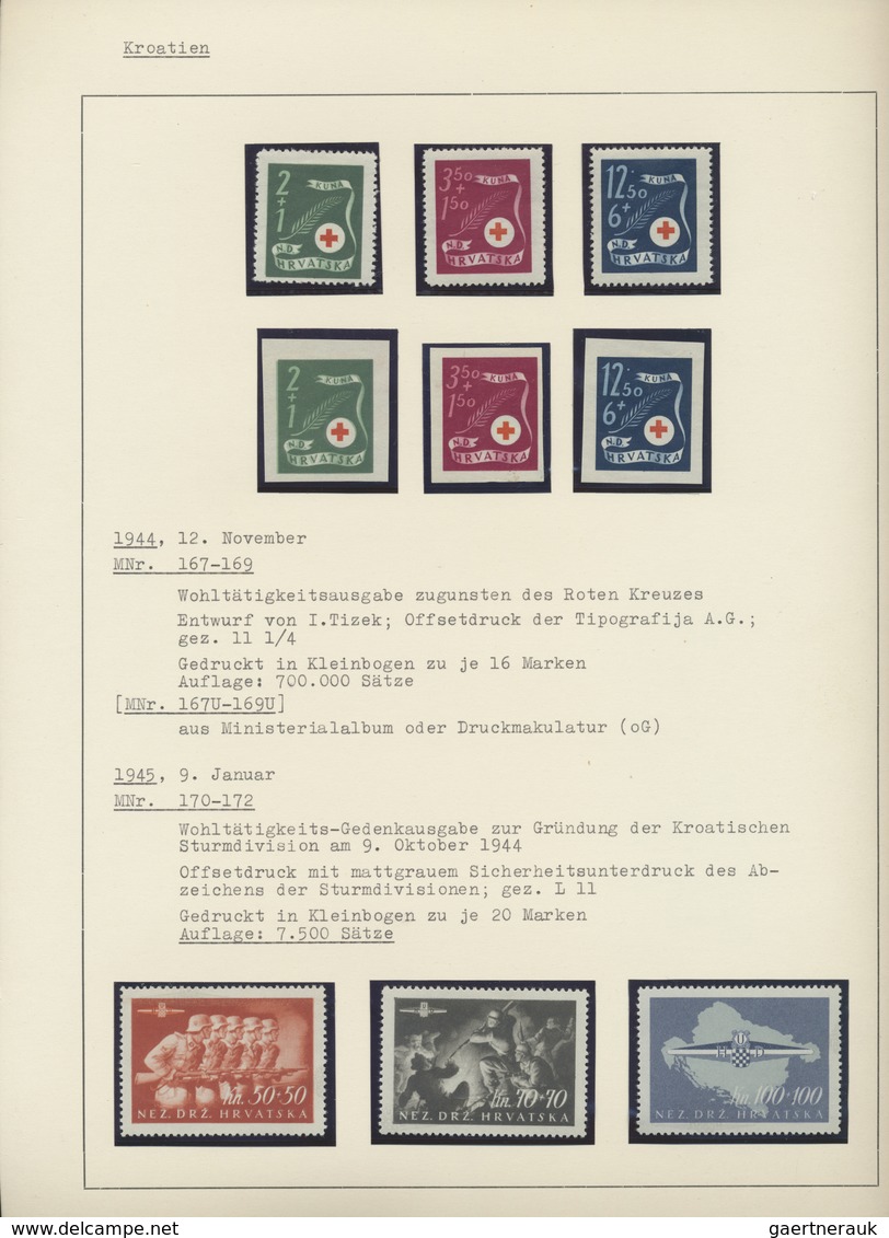 */** Kroatien: 1941/1945, great collection with many better stamps, sets and special features, i.a. Proof