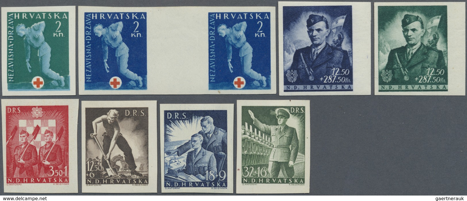**/*/(*) Kroatien: 1941/1945, Specialised Mint Assortment In A Lindner Album, Comprising Souvenir Sheets, Imp - Croazia
