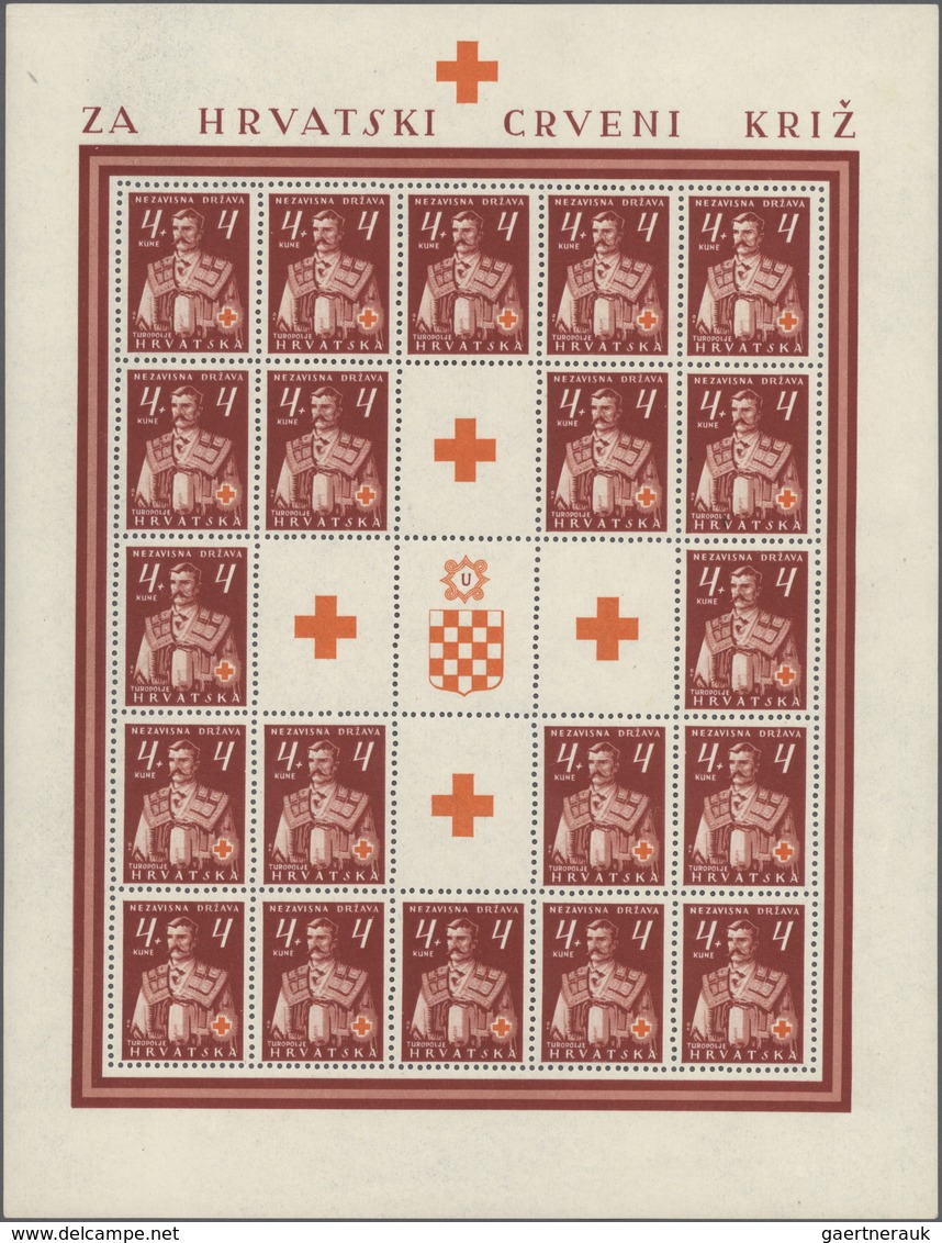 ** Kroatien: 1941/1945, U/m Collection Of 34 Sheets/mini Sheets (only Complete Issues), Nice Offer! - Croatie