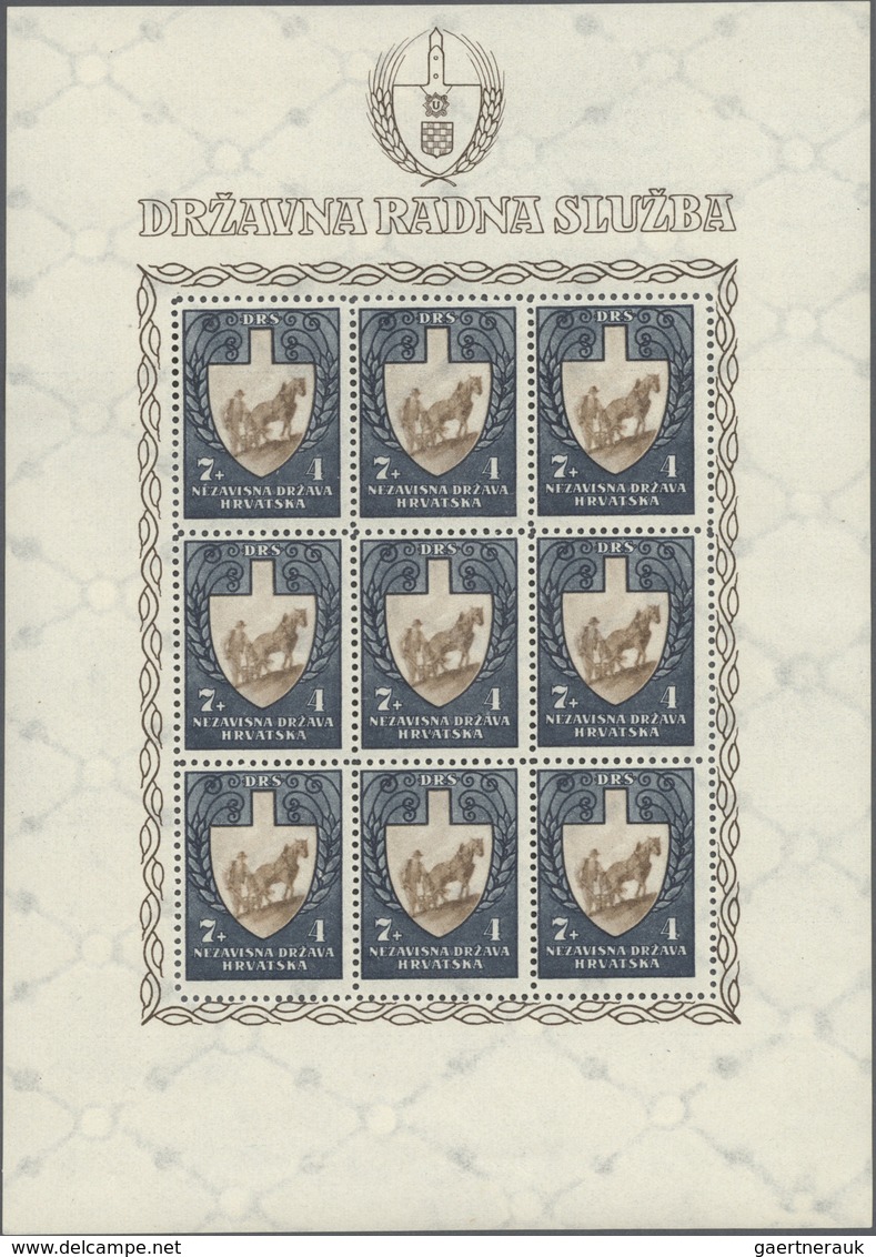 ** Kroatien: 1941/1945, U/m Collection Of 34 Sheets/mini Sheets (only Complete Issues), Nice Offer! - Croatia