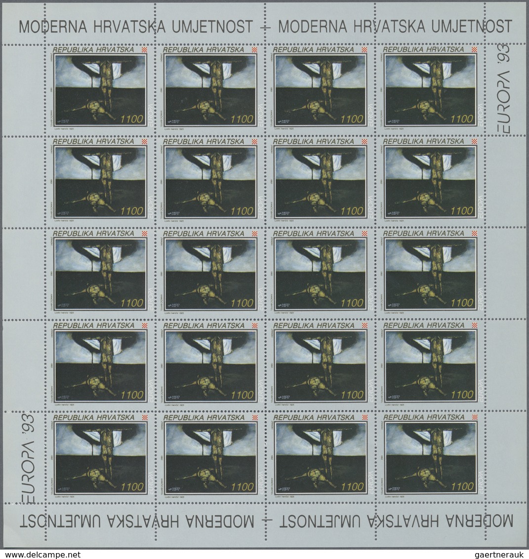 ** Kroatien: 1993, Europa, 1040 Sets In 65 Sheets Of 16 Stamps Each Issue, Mint Never Hinged. Michel 62 - Croatia