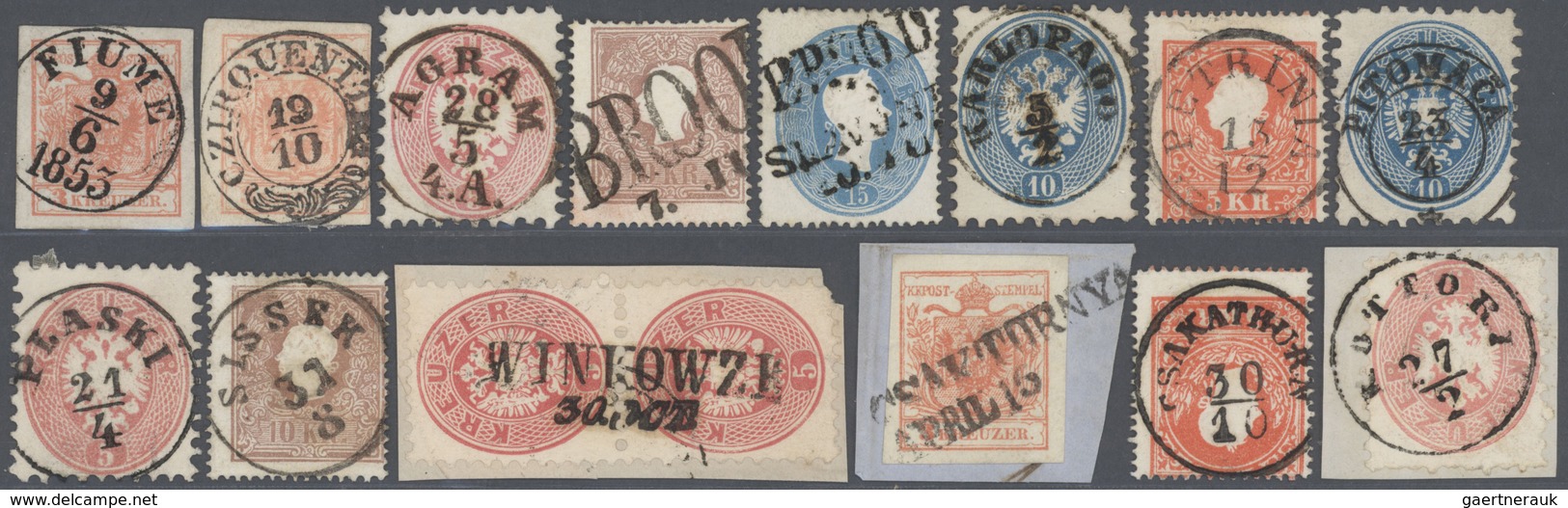 O/Brfst Kroatien - Stempel: 1850/1900 (ca.), Stempelsammlung Auf Österreich-Marken Ab Der 1. Ausgabe 1850 Au - Croatie