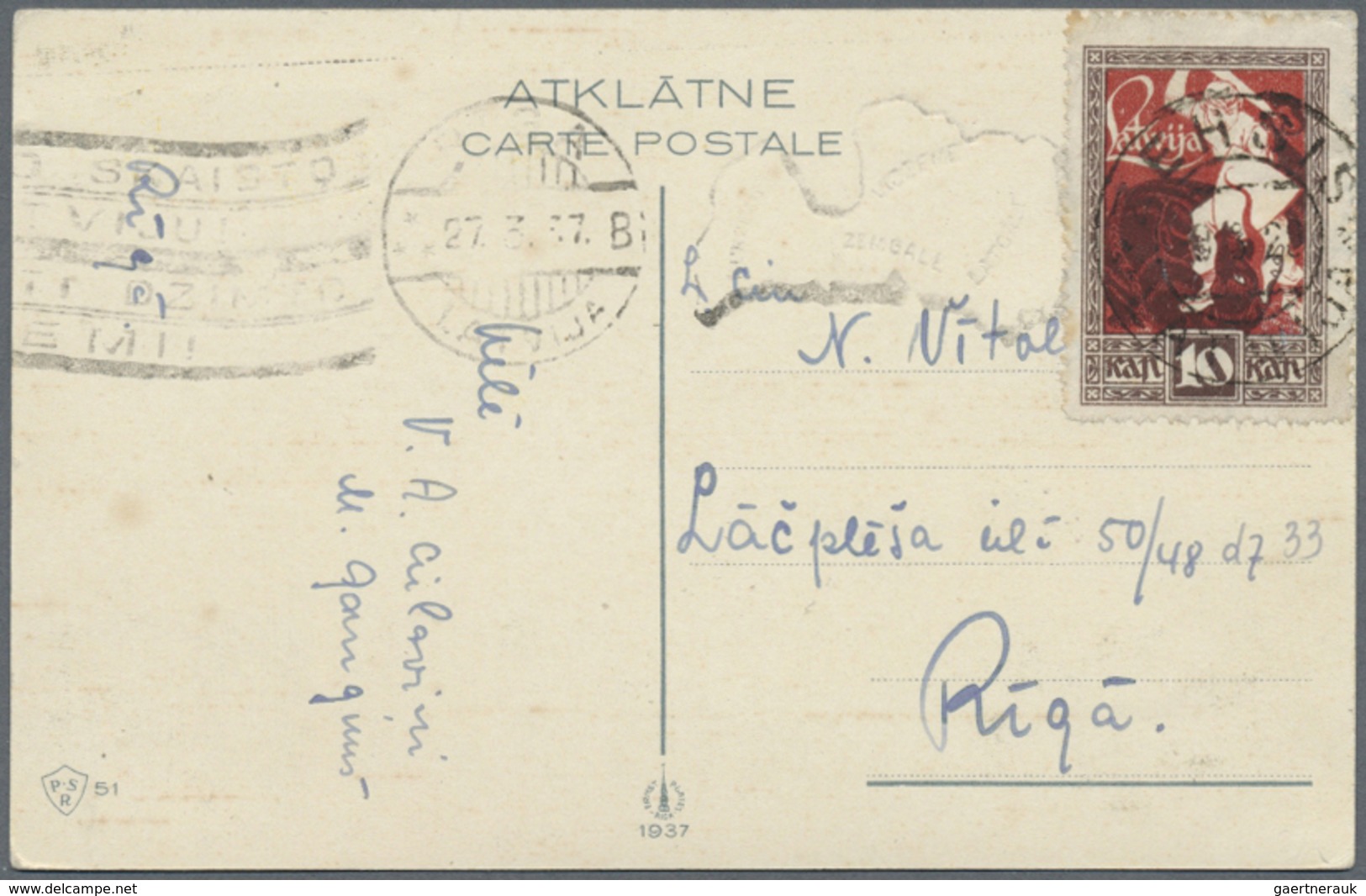 Br Lettland: 1918/1995 (ca): Lot With Approx 100 Covers, Postcards, Postal Stationary. 80% Before 1940 - Lettonie