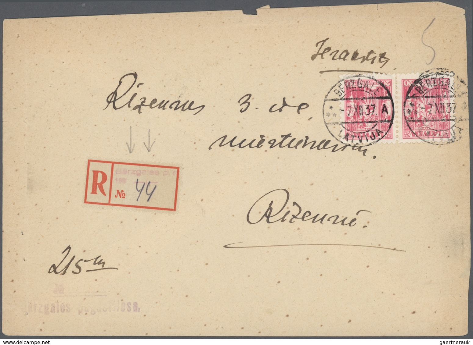 Br Lettland: 1918/1945, Group Of 28 Covers/cards Incl. POW Mail WWI, Registered Covers, German Occ. WWI - Lettonie
