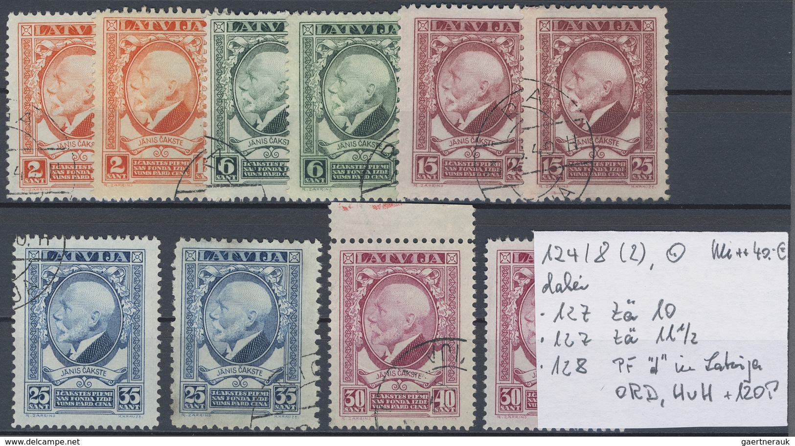 **/O/(*) Lettland: 1919/1940, Mint And Used Lot On Stockcards, Incl. Types, Perforations, Flaw, Specialities, - Lettonie