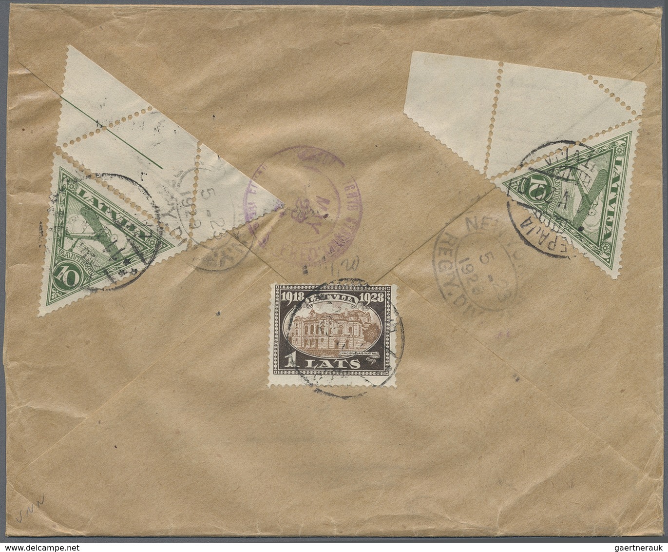 Br Lettland: 1921/1936, Group Of Eleven Airmail/registered Covers, Mainly To Foreign Destinations, Some - Lettonie