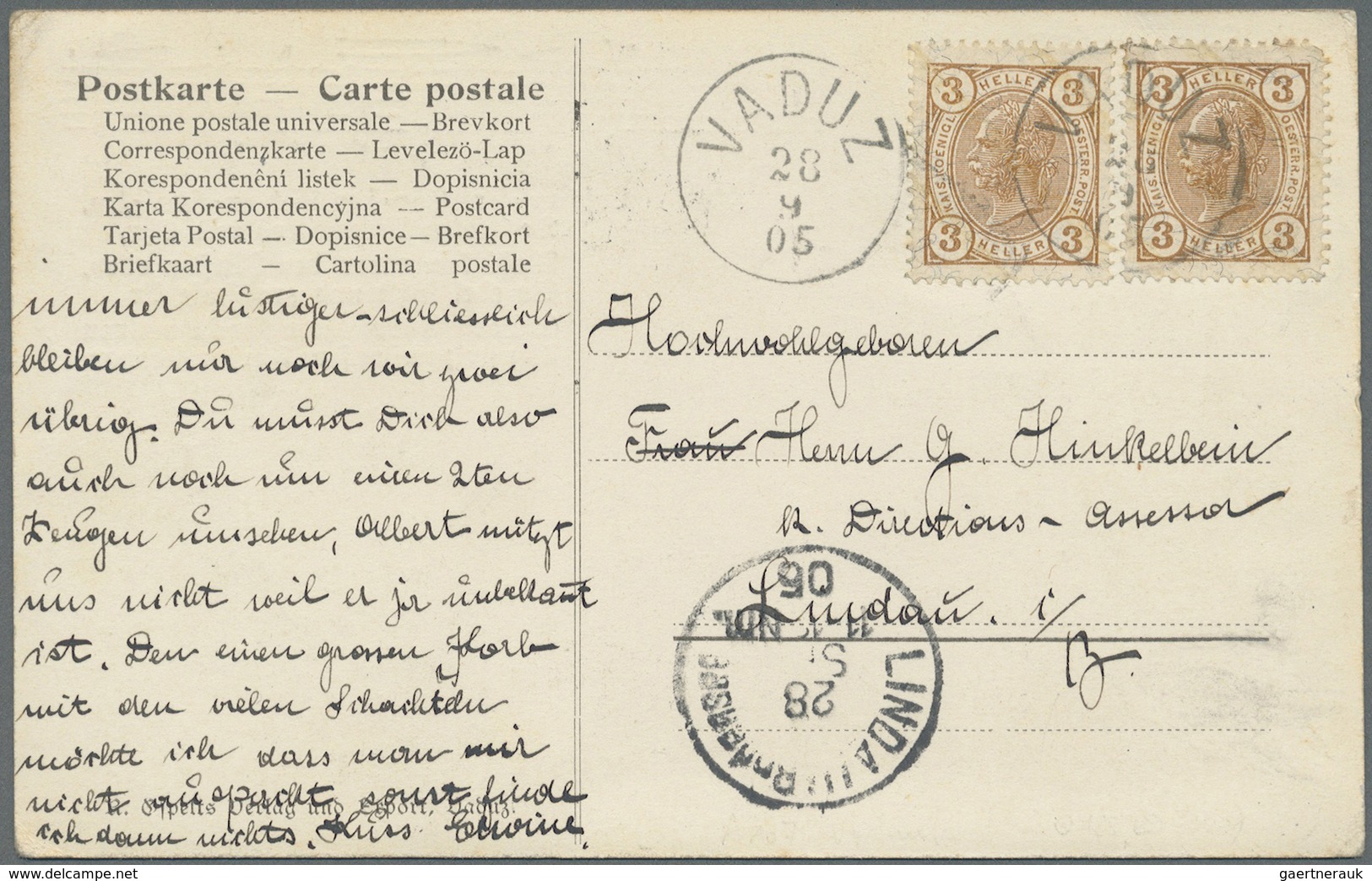 Br/Brfst Liechtenstein - Vor- Und Mitläufer: 1900/1921, Lot Von 9 Briefen Und Karten Sowie Einem Briefstück, - ...-1912 Préphilatélie