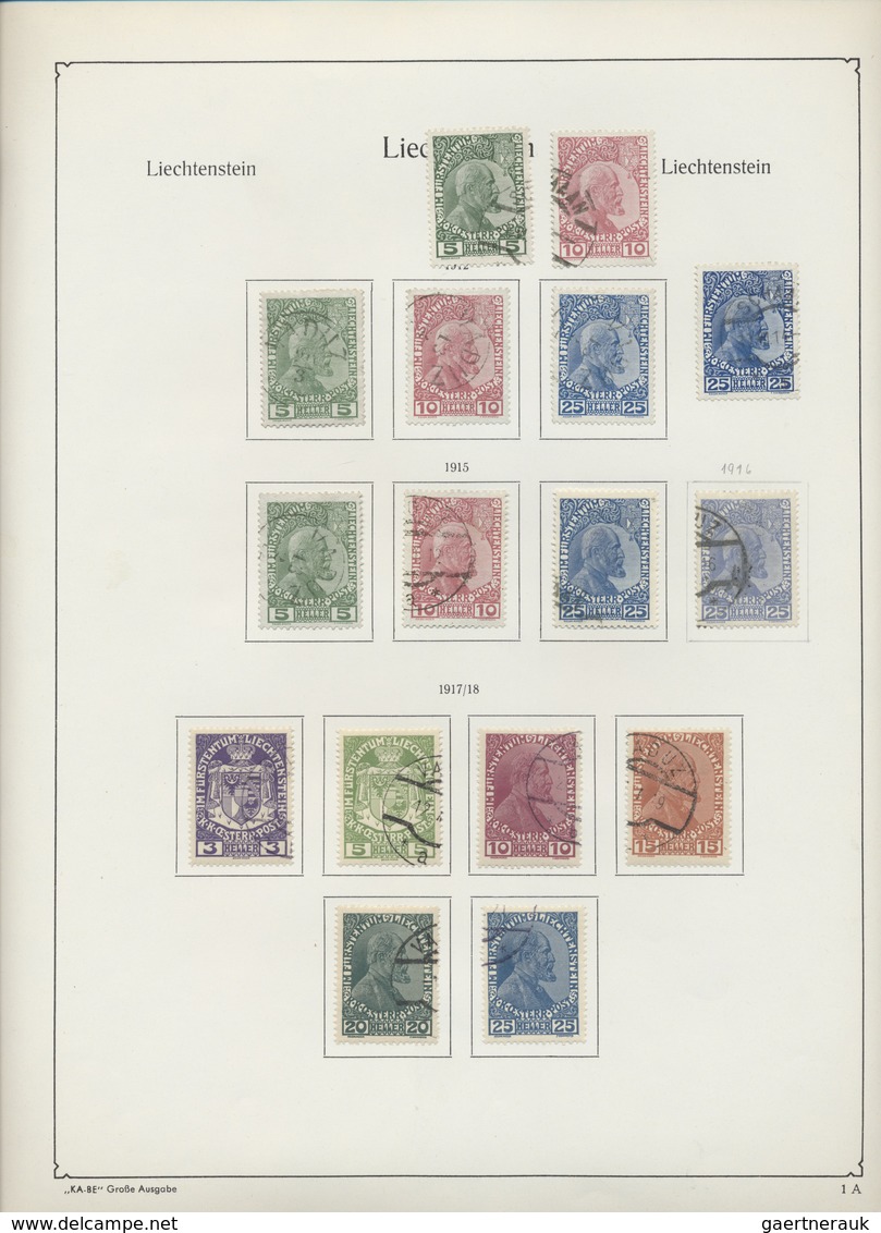 O Liechtenstein: 1912/1976, Sauber Gestempelte Sammlung Auf KA/BE-Vordruck, Ab MiNr. 1/3 Mit 3 Serien - Lettres & Documents