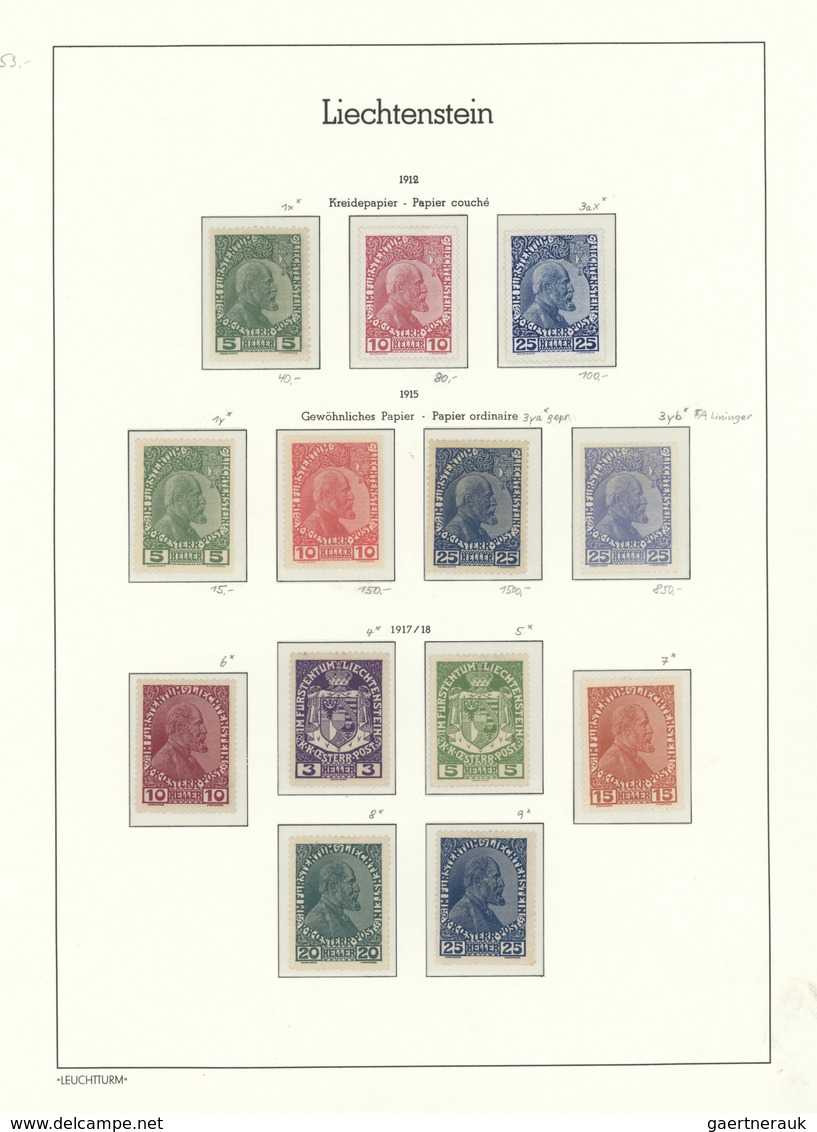*/** Liechtenstein: 1912-1944, Saubere Ungebrauchte Und Postfrische Sammlung In Den Hauptnummern Vollstän - Brieven En Documenten