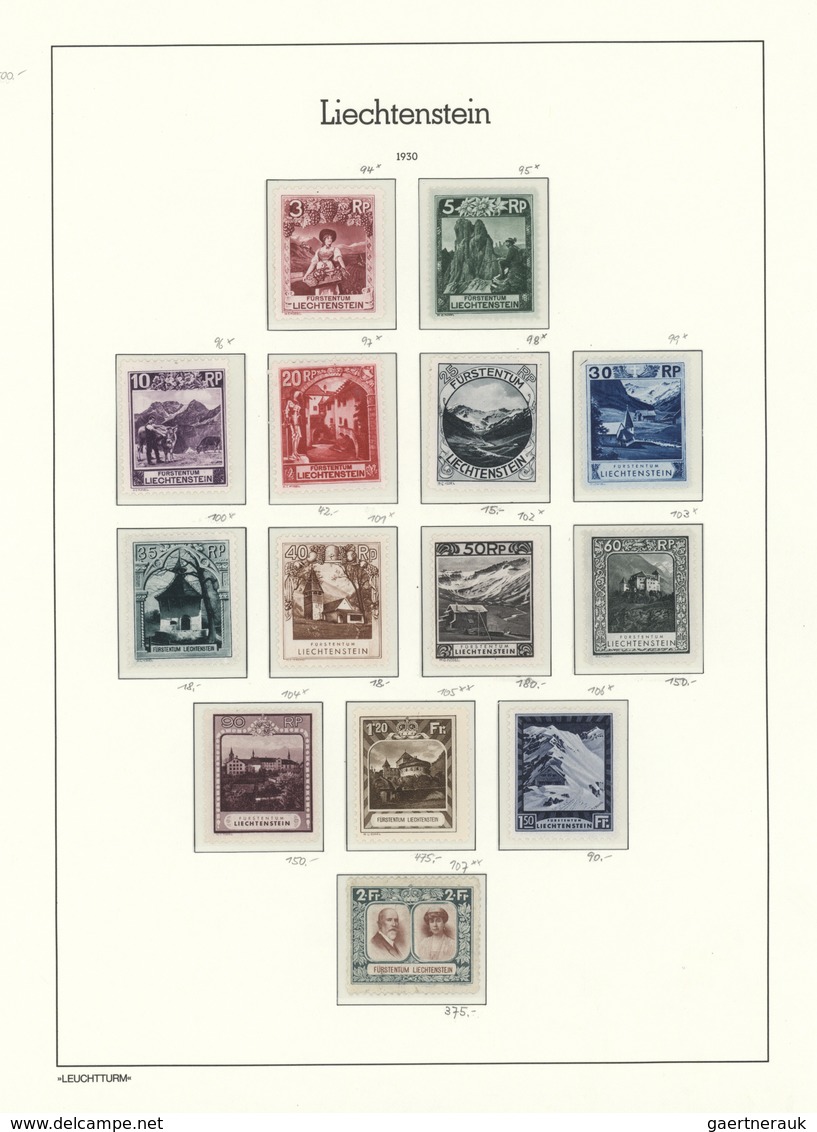 */** Liechtenstein: 1912-1944, Saubere Ungebrauchte Und Postfrische Sammlung In Den Hauptnummern Vollstän - Lettres & Documents