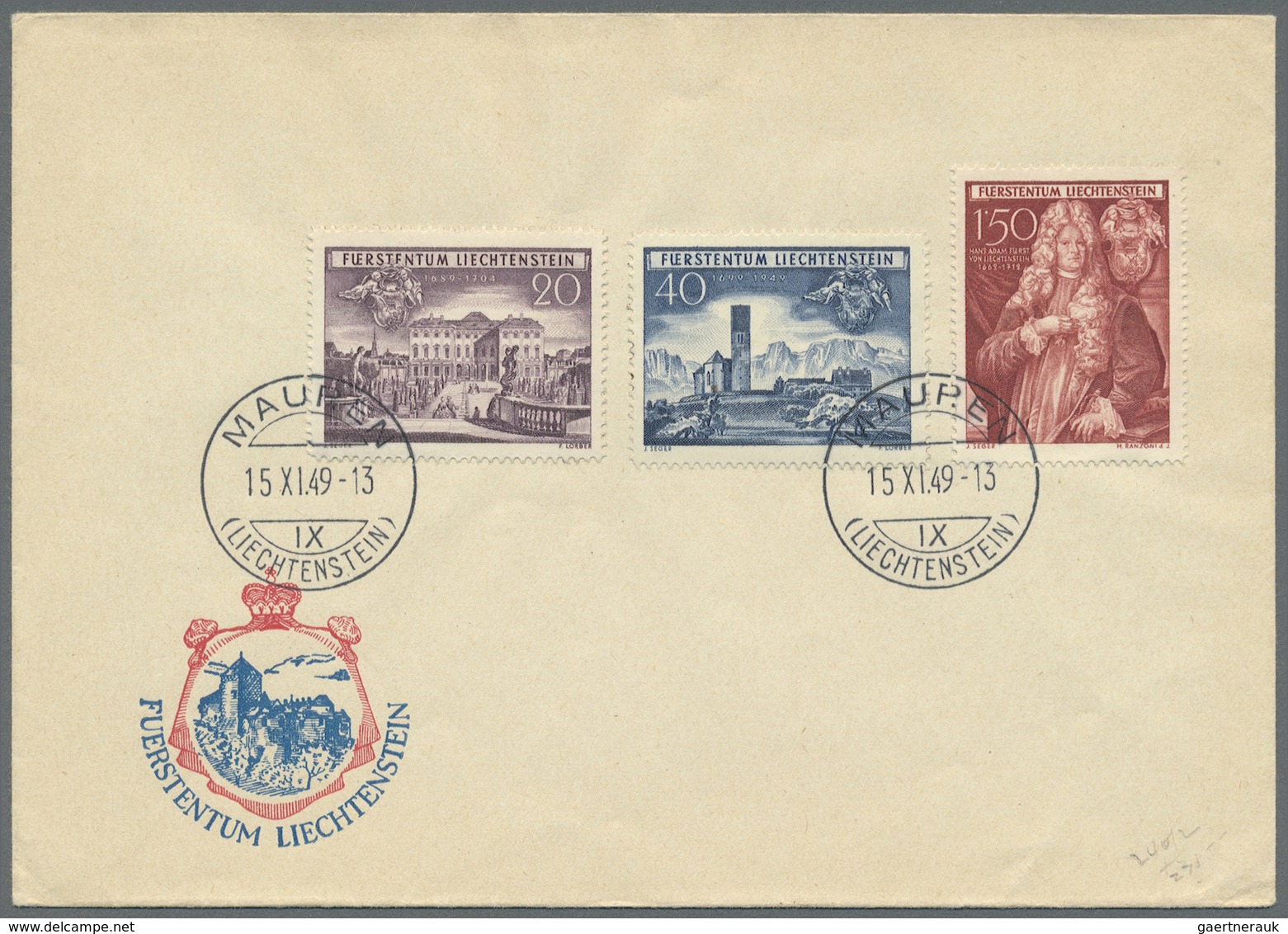 Br/GA Liechtenstein: 1930/1955, Lot Von Ca. 45 Belegen Mit Guten FDC's, Briefen Und Einigen Ganzsachen (z. - Lettres & Documents