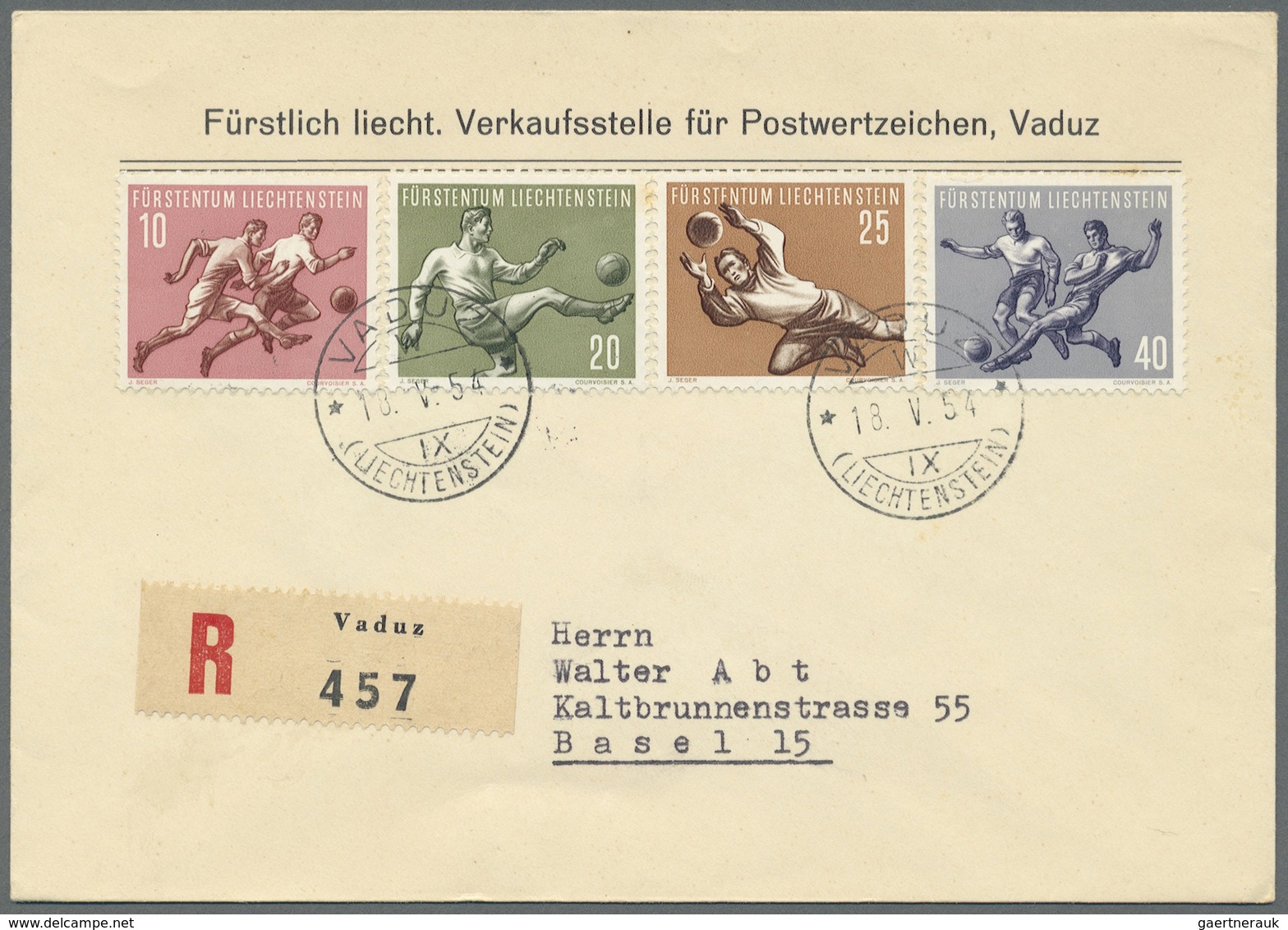 Br/GA Liechtenstein: 1930/1955, Lot Von Ca. 45 Belegen Mit Guten FDC's, Briefen Und Einigen Ganzsachen (z. - Lettres & Documents