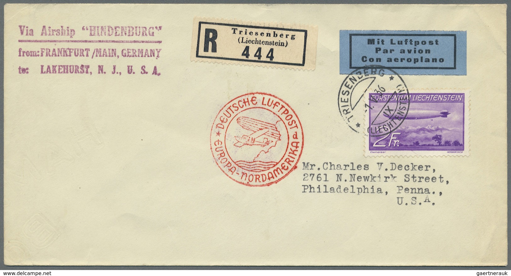 Br/GA Liechtenstein: 1930/1955, Lot Von Ca. 45 Belegen Mit Guten FDC's, Briefen Und Einigen Ganzsachen (z. - Lettres & Documents