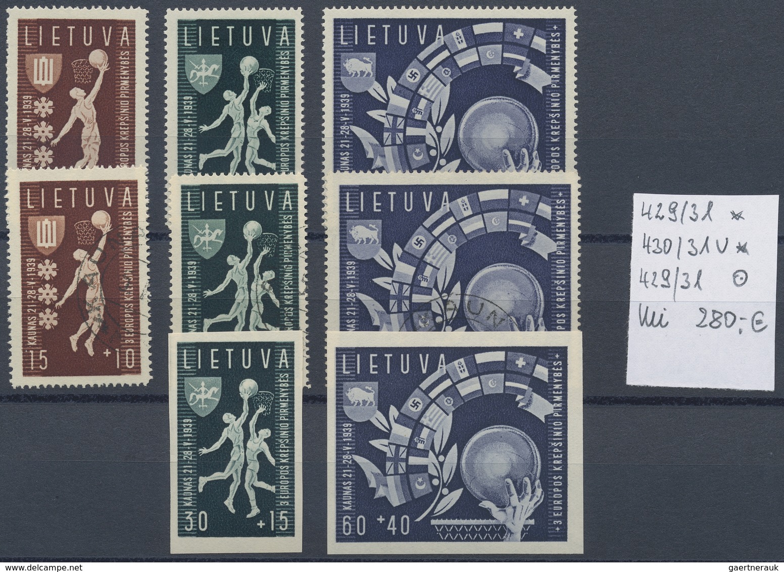 **/*/O/Brfst/(*) Litauen: 1918/1940, mint and used lot on stockcards, incl. types, watermarks, a good range of imperf