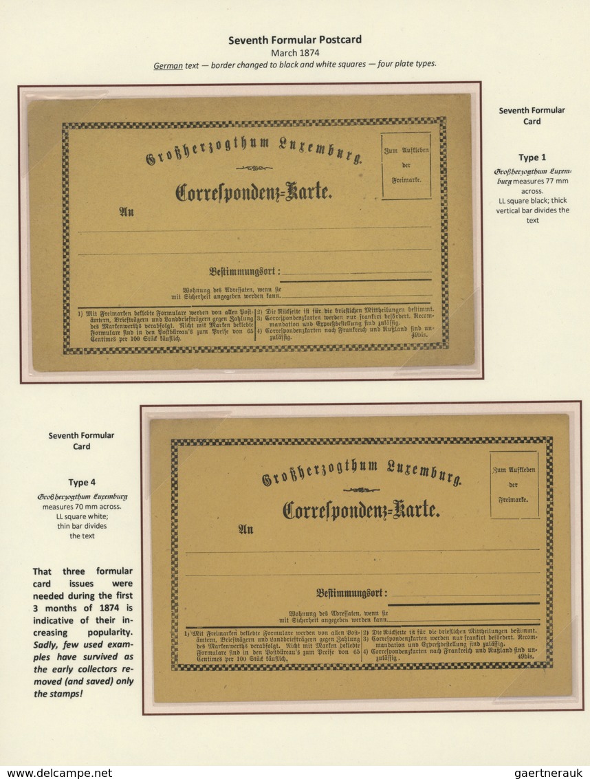 GA Luxemburg - Ganzsachen: 1870-1882 LUXEMBOURG'S COAT OF ARMS POSTAL STATIONERY: Exhibition Collection - Entiers Postaux