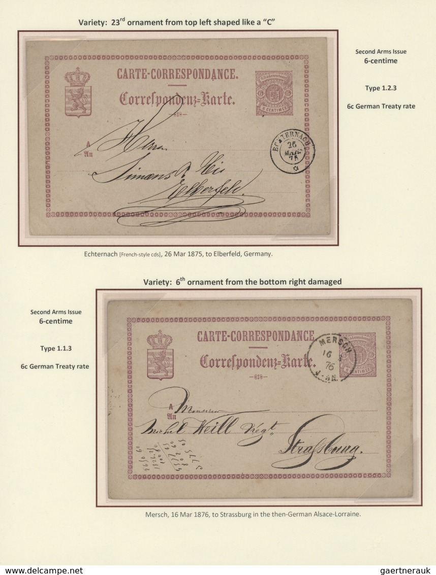 GA Luxemburg - Ganzsachen: 1870-1882 LUXEMBOURG'S COAT OF ARMS POSTAL STATIONERY: Exhibition collection