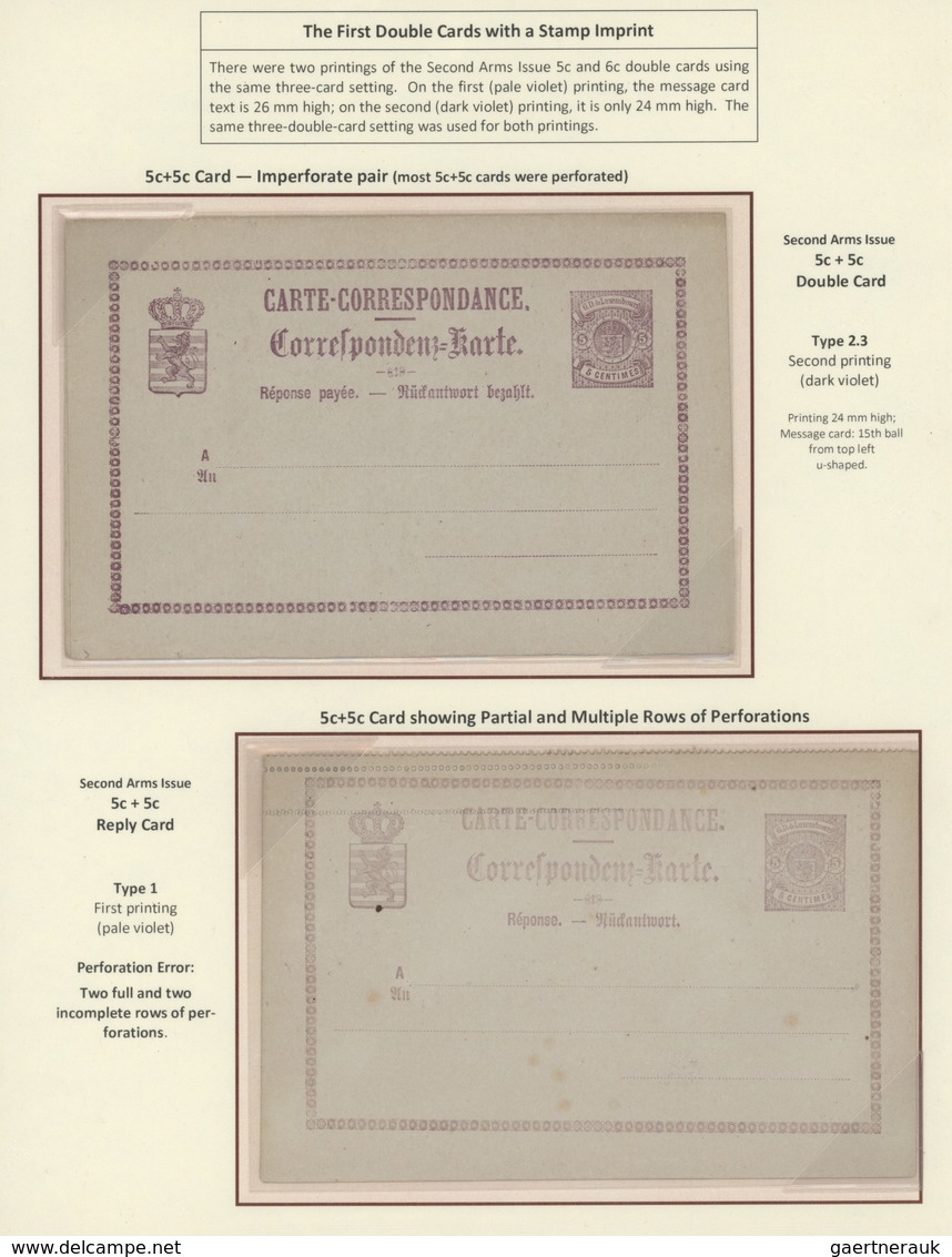 GA Luxemburg - Ganzsachen: 1870-1882 LUXEMBOURG'S COAT OF ARMS POSTAL STATIONERY: Exhibition collection