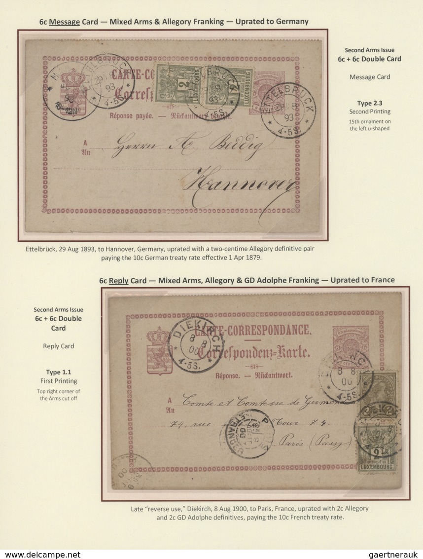 GA Luxemburg - Ganzsachen: 1870-1882 LUXEMBOURG'S COAT OF ARMS POSTAL STATIONERY: Exhibition collection