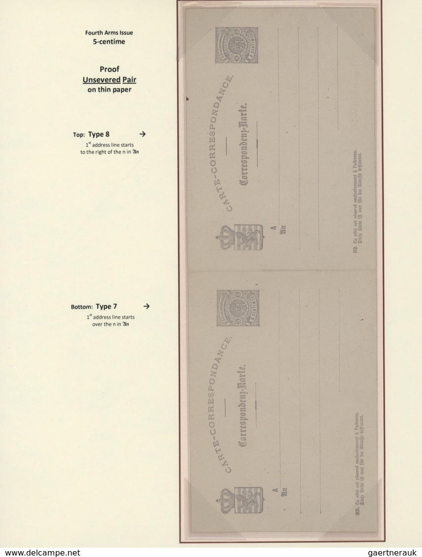 GA Luxemburg - Ganzsachen: 1870-1882 LUXEMBOURG'S COAT OF ARMS POSTAL STATIONERY: Exhibition collection