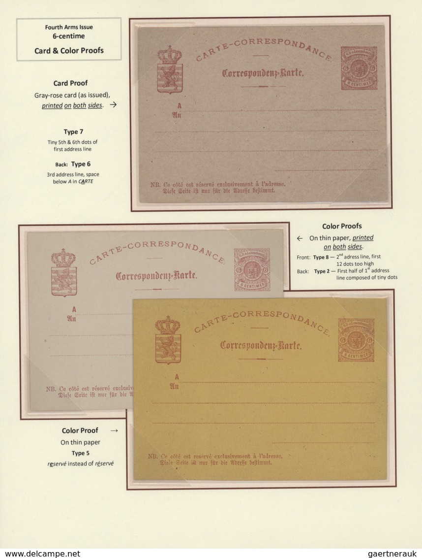 GA Luxemburg - Ganzsachen: 1870-1882 LUXEMBOURG'S COAT OF ARMS POSTAL STATIONERY: Exhibition collection