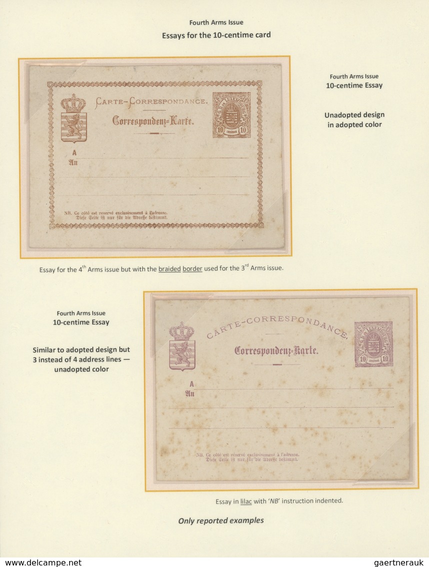 GA Luxemburg - Ganzsachen: 1870-1882 LUXEMBOURG'S COAT OF ARMS POSTAL STATIONERY: Exhibition collection