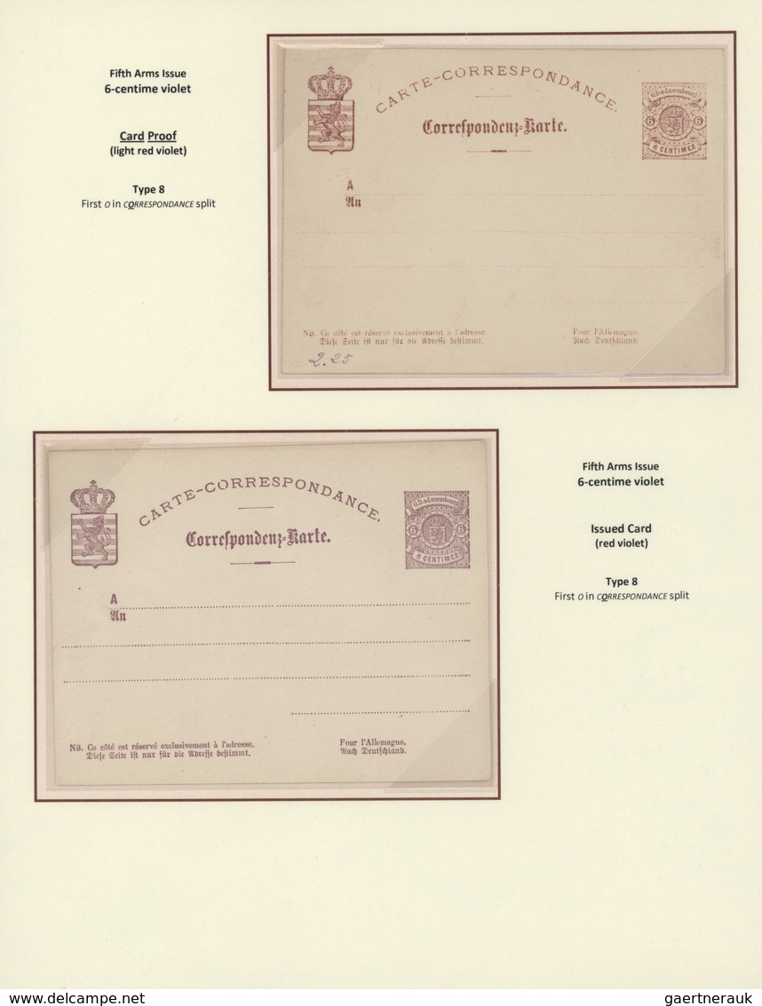 GA Luxemburg - Ganzsachen: 1870-1882 LUXEMBOURG'S COAT OF ARMS POSTAL STATIONERY: Exhibition collection