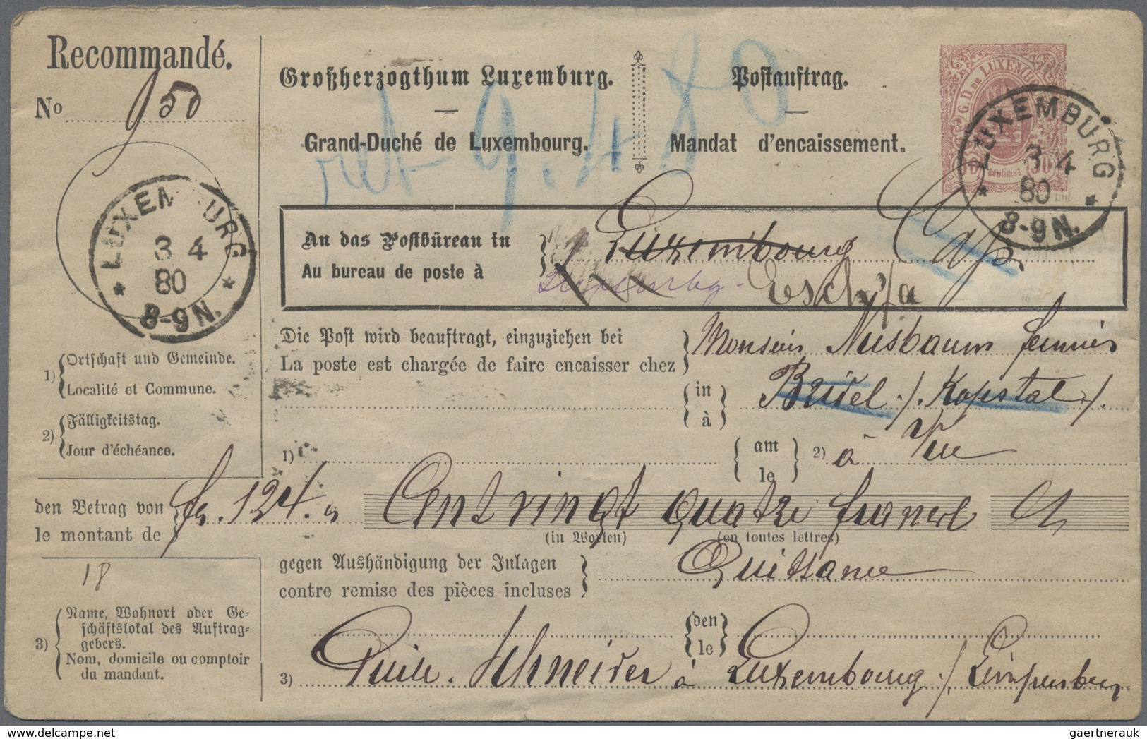 GA Luxemburg - Ganzsachen: 1877/1899, Assortment Of Apprx. 80 Used And Unused Stationeries Incl. Better - Entiers Postaux