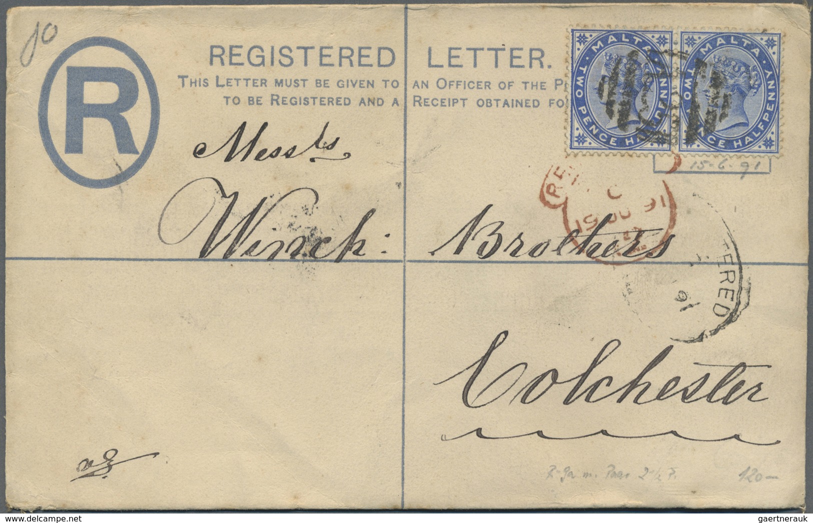 Br/GA Malta: 1845-1950 (ca.), Collection Of 170 Mostly Better Items, Shipmail, Postage Due, Many Registere - Malte