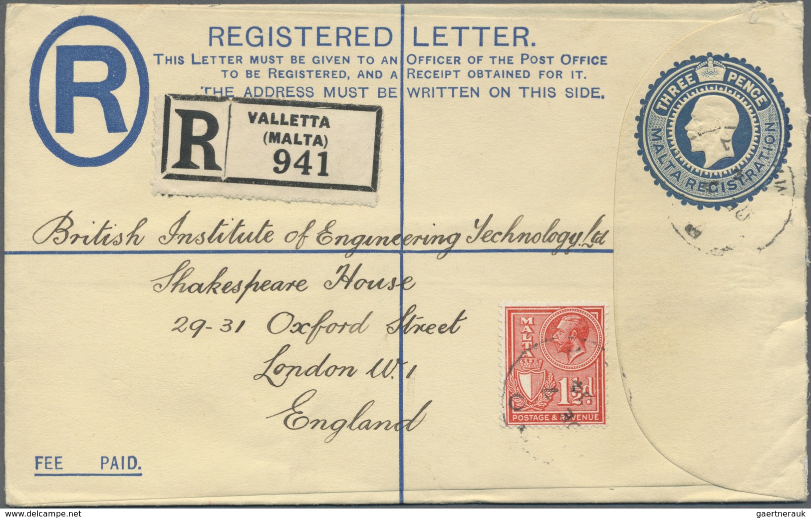 Br/GA Malta: 1845-1950 (ca.), collection of 170 mostly better items, shipmail, postage due, many registere