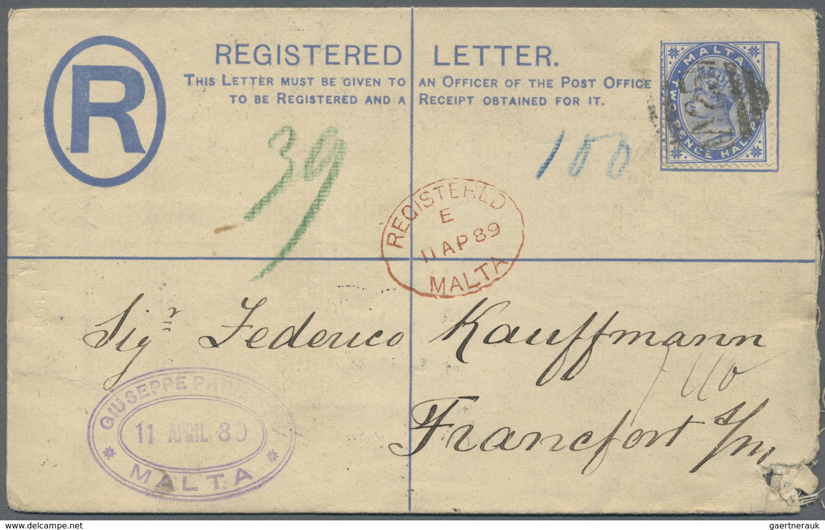 Br/GA Malta: 1845-1950 (ca.), collection of 170 mostly better items, shipmail, postage due, many registere