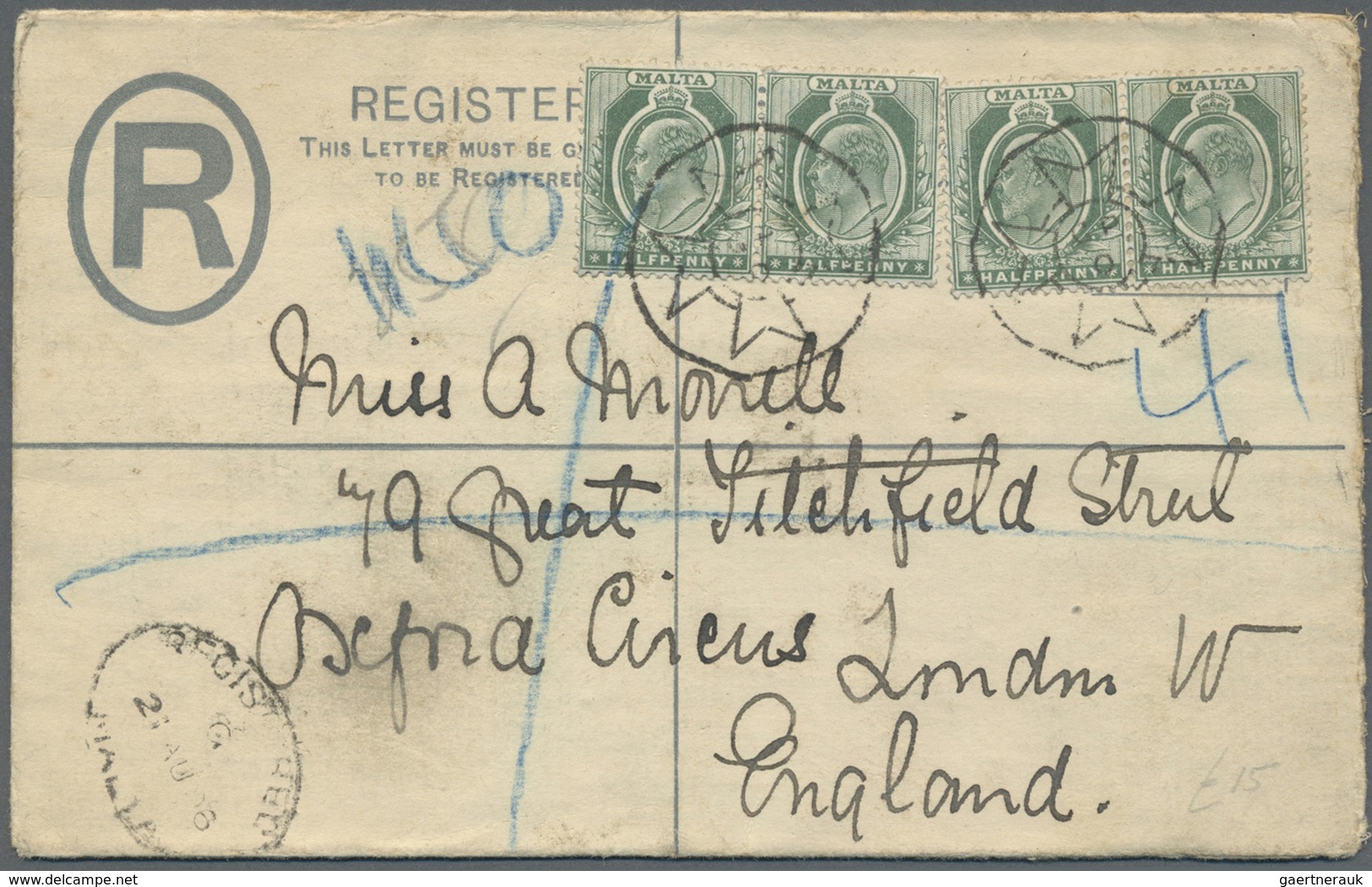 Br/GA Malta: 1845-1950 (ca.), collection of 170 mostly better items, shipmail, postage due, many registere