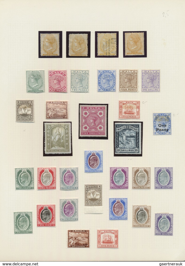*/** Malta: 1863/1956, Fine Mint LH Collection Beginning With Nr. 2A, Complete Except Of Nr.52, All In Ve - Malte