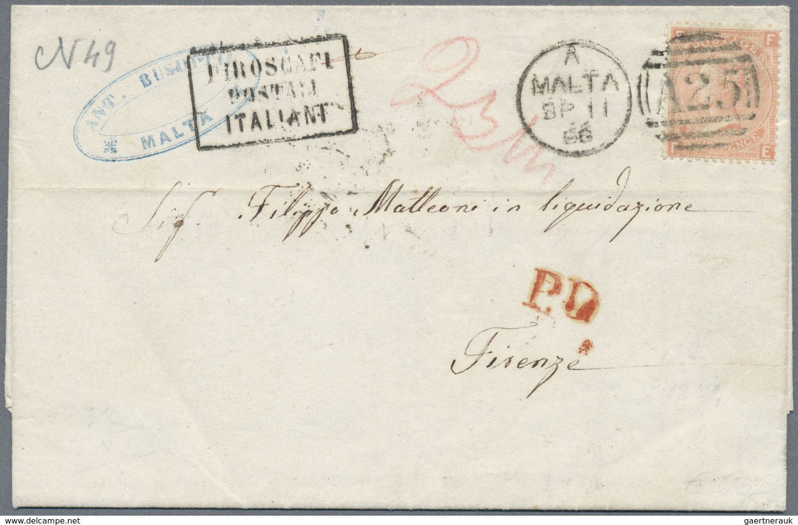 Br/GA Malta: 1866/1963, Posten Mit 15 Briefen, Karten Und Ganzsachen - Malte