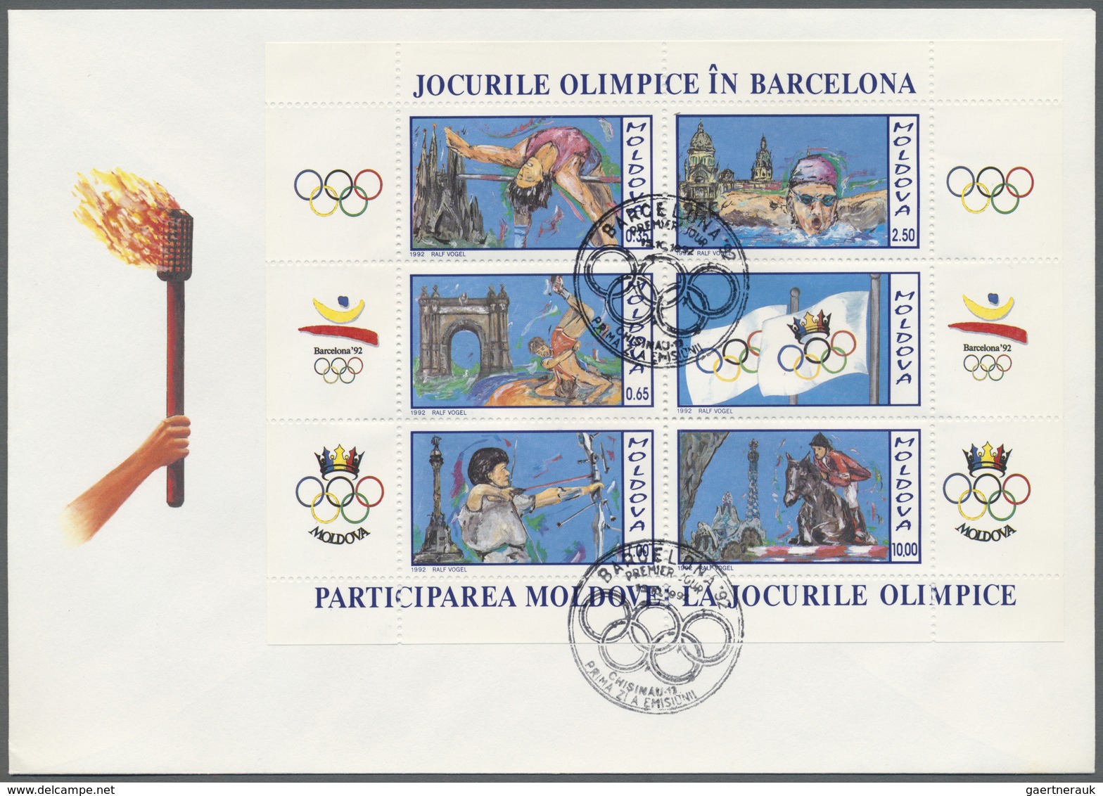 Moldawien: 1992/1994, Lagerbestand Von Ersttagsbriefen In Teils Größeren Mengen Dabei Olympische Som - Moldavie
