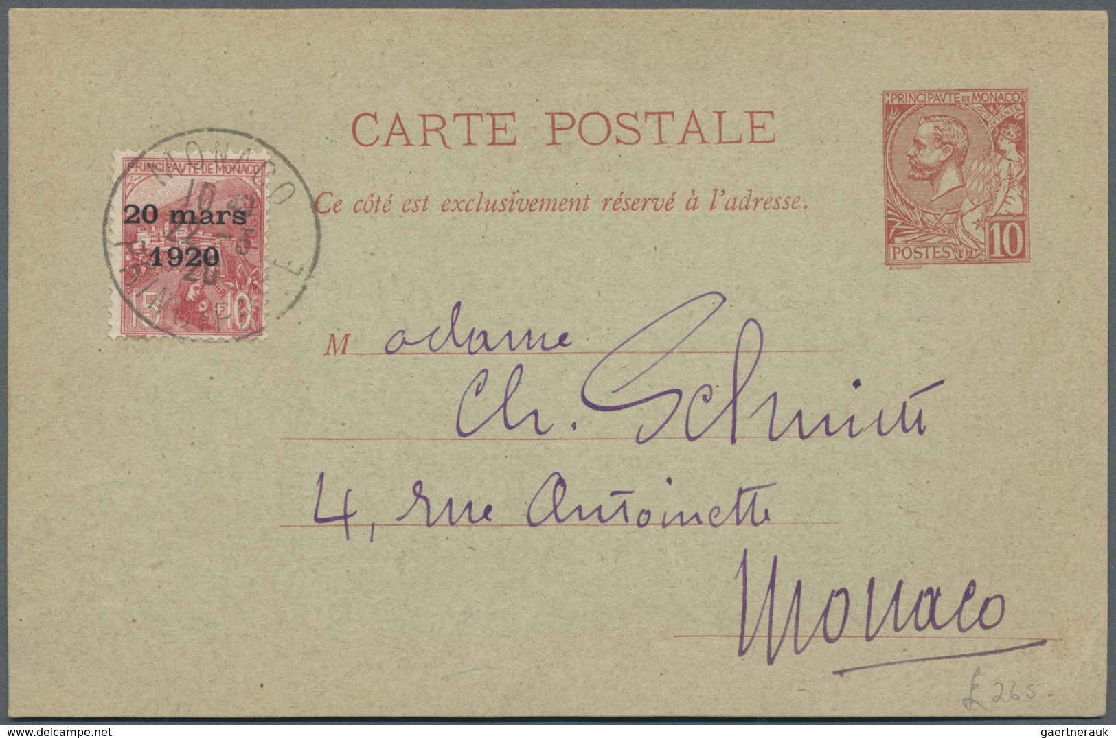 Br/GA Monaco: 1809/1920, Group Of Four Better Entires, From Pre-philately (inlc. 1839 Menton Cover), Attra - Neufs